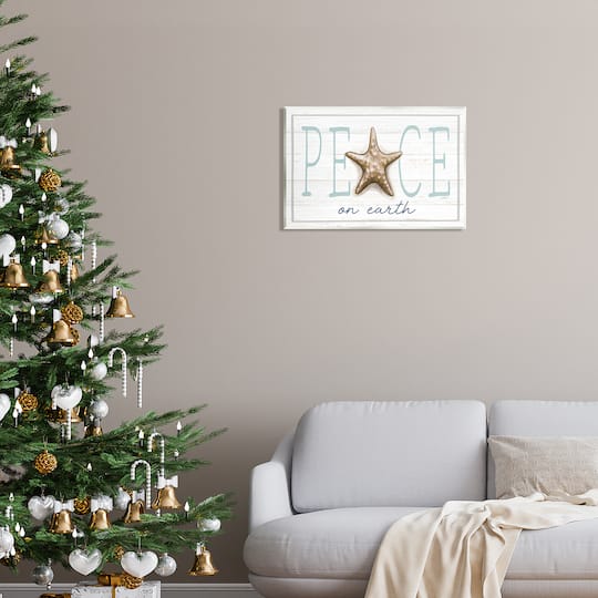 Stupell Industries Peace On Earth Starfish Sign Wall Plaque Art